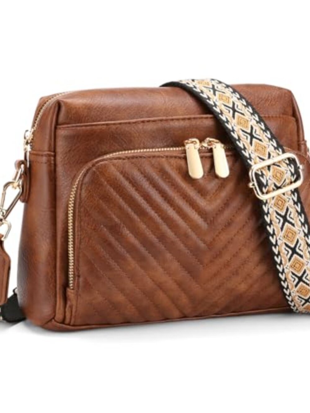 Vegan Leather Crossbody Clutch Wallet with RFID and Card Slots